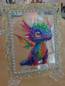 Preview: Aufsteller kleiner Drache auf Acryl - mit Strass- und Sondersteinchen zum Painten, ca. 24,5x19cm
