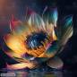 Preview: Midjourney A.i Art - Lotus Flower, 60x60cm, 40 Farben, runde Steine, Vollbild