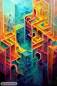 Preview: Color out of Place - Maze, 70x100cm, 50 colours, round stones, full image