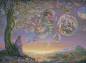 Preview: Josephine Wall, Bubble Tree , 112x82cm, 150 Farben, runde Steine, Vollbild