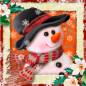 Preview: Howard Robinson, Snowman, 50x50cm, 45 Farben, runde Steine, Vollbild