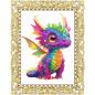 Preview: Aufsteller kleiner Drache auf Acryl - mit Strass- und Sondersteinchen zum Painten, ca. 24,5x19cm