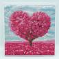 Preview: Diamond Painting picture stretched on a wooden stretcher, red heart tree, square diamonds, approx. 20x20cm, full picture