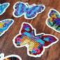 Preview: Diamond Painting Magnete, Schmetterling, Set mit 6 Stück zum Painten