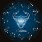 Preview: Sternzeichen Stier, Glow in the dark - Nachtleuchtend, runde Steine, 60x60cm,  45 Farben, Vollbild
