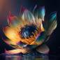 Preview: Midjourney A.i Art - Lotus Flower, 60x60cm, 40 colours, round stones, full image
