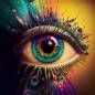Preview: Midjourney A.i Art - Colorful Eye, 70x70cm, 60 colours, square stones, full image