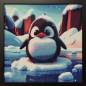 Preview: Diamond Painting Bild, Pinguin, runde Steinchen, 40x40cm, 25 Farben, Vollbild
