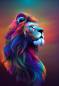 Preview: Diamond Painting picture, colourful lion, square stones, 60x90cm, 70 colours, full picture