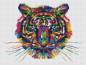 Preview: Diamond Painting Bild, bunter Tiger, eckige Steinchen, 30x40cm, 25 Farben, Vollbild