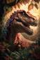 Preview: Diamond Painting Bild, T-Rex Dinosaurier, runde Steinchen, 60x90cm, 60 Farben, Vollbild