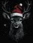 Preview: Diamond Painting picture, Christmas deer, square stones, 60x80cm, 16 colors, full picture