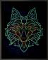 Preview: Wolf, Glow in the dark - Nachtleuchtend, eckige Steine, 50x65cm,  43 Farben, Vollbild