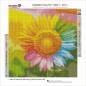 Preview: Diamond Painting Bild, Regenbogen-Sonnenblume, eckige Steinchen, 40x40cm, 37 Farben, Vollbild