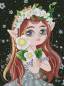 Preview: Diamond Painting picture, Flower Fairy, square stones, 46 colours incl. AB and glow stones, 49x66cm, full picture