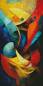 Preview: Diamond Painting Bild, Abstrakte Kunst, eckige Steinchen, 50x100cm, 64 Farben inkl. 3 AB, Vollbild