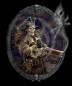 Preview: Anne Stokes, Smoking Gun Skeleton, 75x90cm, 60 Farben, runde Steine, Vollbild
