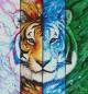 Preview: Jonna Hyttinen, Element Tiger, Einteiler, eckige Steinchen, ca. 75x70cm, 100 Farben, Vollbild
