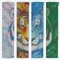 Preview: Jonna Hyttinen, Element Tiger, 4-Teiler, runde Steinchen, 4x 30x140cm, 150 Farben, Vollbild
