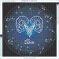 Preview: Sternzeichen Widder, Glow in the dark - Nachtleuchtend, runde Steine, 60x60cm, 45 Farben, Vollbild