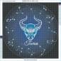 Preview: Sternzeichen Stier, Glow in the dark - Nachtleuchtend, runde Steine, 60x60cm,  45 Farben, Vollbild