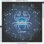 Preview: Zodiac Sign Cancer, Glow In The Dark – Night Glow, Square Stones, 60x60cm, 45 Colours, Full Image