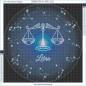 Preview: Zodiac Libra, Glow In The Dark – Night Glow, Square Stones, 60x60cm, 45 Colours, Full Image