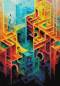 Preview: Color out of Place - Maze, 70x100cm, 50 Farben, runde Steine, Vollbild