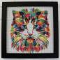 Preview: Diamond Painting Bild, bunte Katze, runde Steinchen, 30x30cm, 20 Farben, Vollbild
