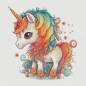 Preview: Diamond Painting Bild, kleines Einhorn, runde Steinchen, 50x50cm, 30 Farben, Vollbild