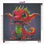 Preview: Diamond Painting Bild, rotes Drachenbaby, runde Steinchen, 55 Farben, 60x60cm, Vollbild