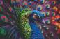 Preview: Diamond Painting Bild, Edler Pfau, runde Steinchen, 50x75cm, 63 Farben inkl. 4 AB, Vollbild
