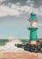 Preview: Diamond Painting Bild, Leuchtturm Warnemünde, runde Steinchen, 60x85cm, 55 Farben, Vollbild