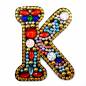 Preview: Schlüsselanhänger, Buchstabe K, Painting-Set komplett mit Strass und Sondersteinchen