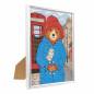 Preview: Diamond painting picture with picture frame, Paddington & postbox, round diamonds, approx. 21x25cm, partial picture