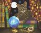 Preview: Diamond Painting Bild mit LED Beleuchtung, Lisa Parker - Fortune Teller Cat, runde Diamanten, ca. 50x40cm, Vollbild