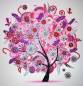 Preview: Diamond Painting Bilder, Jahreszeiten Baum - Set, Strass-Diamanten, ca. 25x25cm, Teilbilder, gut für Anfänger geeignet