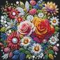 Preview: Diamond Painting Bild, Blumen, Strass-Diamanten, ca. 25x25cm, Teilbild, gut für Anfänger geeignet