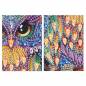 Preview: Notizbuch zum Painten, Eule, bunt, Strass, ca. 14x20cm, blanko