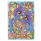 Preview: Notizbuch zum Painten, Eule, bunt, Strass, ca. 14x20cm, blanko