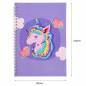 Preview: Ringbuch-Block zum Painten, Einhorn mit Herz, rund & Sondersteine, ca. 14x21cm, liniert