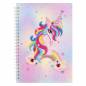 Preview: Ringbuch-Block zum Painten, Einhorn mit Regenbogen, rund & Sondersteine, ca. 14x21cm, liniert