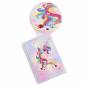 Preview: Ringbuch-Block zum Painten, Einhorn mit Regenbogen, rund & Sondersteine, ca. 14x21cm, liniert