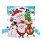 Preview: 3D Weihnachtskarte Weihnachtsmann & Freunde, Painting-Set komplett mit runden Steinchen