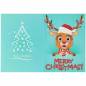 Preview: Weihnachtskarte Rentier, Painting-Set komplett mit runden Steinchen
