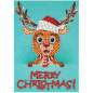Preview: Weihnachtskarte Rentier, Painting-Set komplett mit runden Steinchen