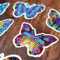 Preview: Diamond Painting Magnete, Schmetterling, Set mit 6 Stück zum Painten
