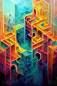 Preview: Color out of Place - Maze, 70x100cm, 50 colours, square stones, full image