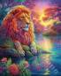 Preview: Diamond Painting picture, Colourful lion, round stones, 70x90cm, 70 colours, full picture
