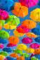 Preview: Diamond Painting picture, colorful umbrellas, round stones, 60x90cm, 70 incl. 6 AB colors, full picture